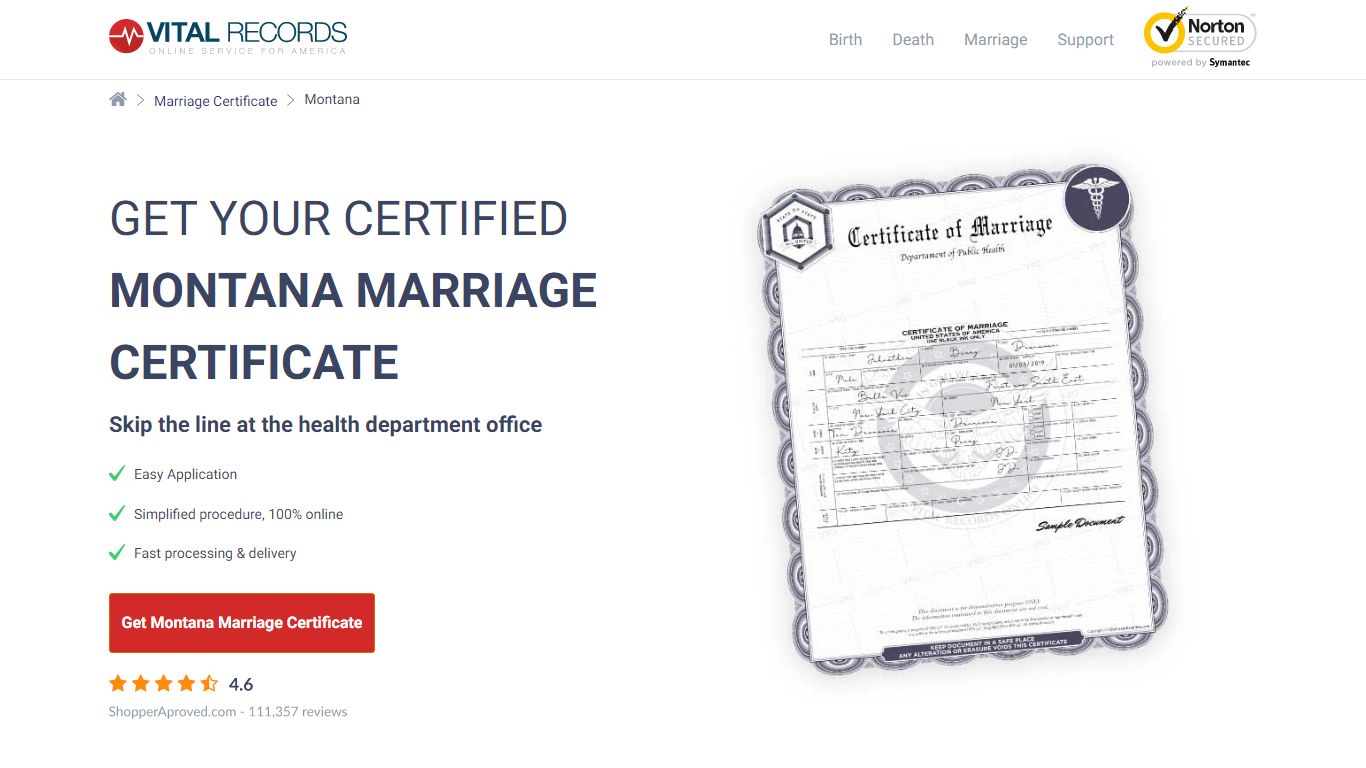 Official Montana Marriage Certificate | Get Your Marriage Records