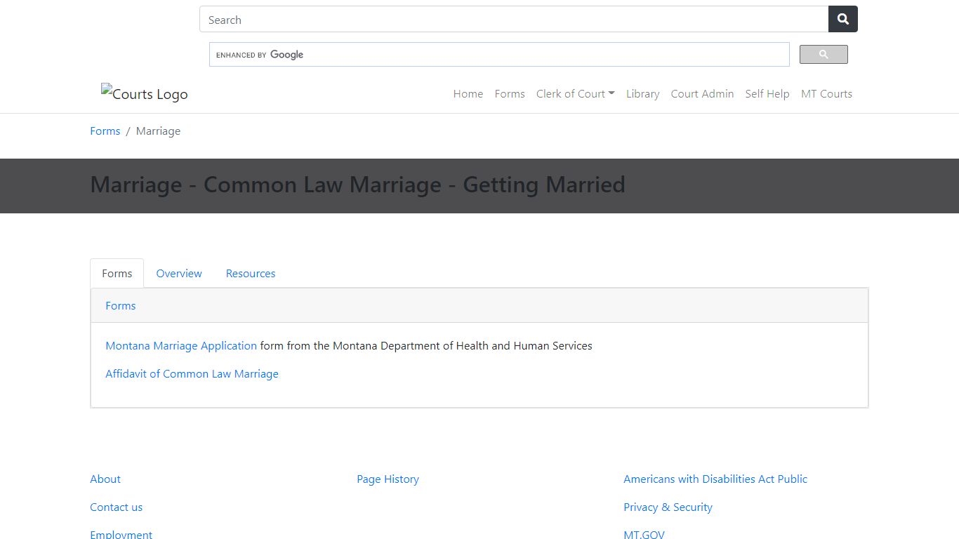 Marriage - Common Law Marriage - Getting Married - Montana